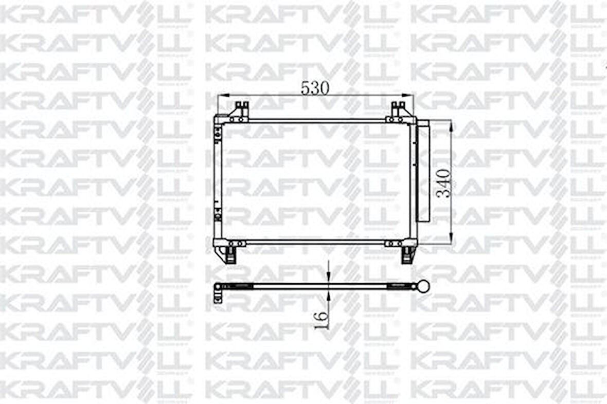 Kraftvoll 08060245 Klima Radyatörü (Kondanser) Yaris 06-Benzinli (550x338x16) 8846052110