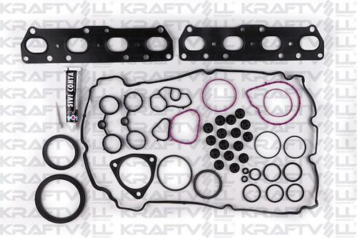 Kraftvoll 12010093 Motor Takım Conta (Alt Üst Full) (Skc Sız) P3008-P2008-Partner Tepe-207-P308-P508-P208-P5008- Pıcasso-C4-C4 Pıcasso-Ds3-C5 Iıı-Berlıngo III Ep6-Ep6C (1.6 16V) Mını One-Mını Cooper N16B16 W10B16A P308-207- C3 Pıcasso Ep3 (1.4 16V) P