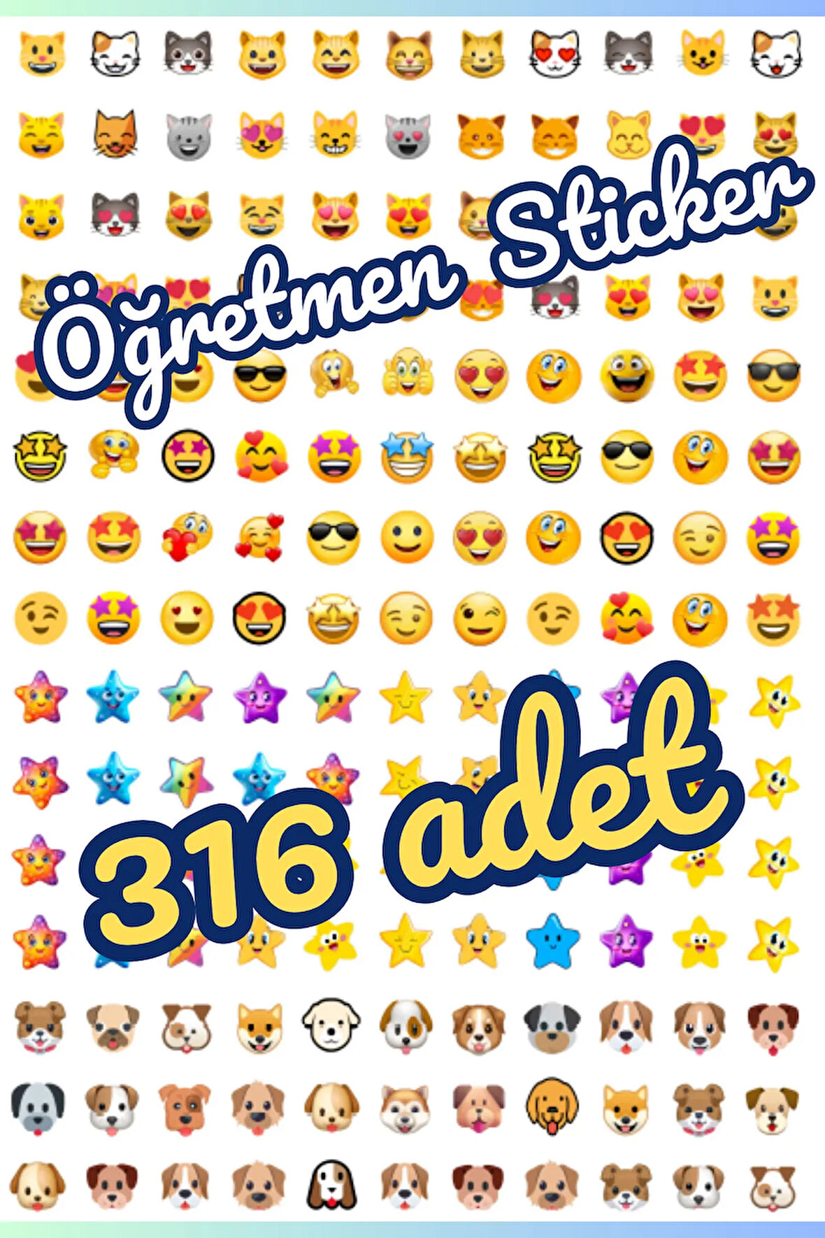 Öğretmen Sticker Emoji Dünyası Sevimli Takdirler 316 Adet