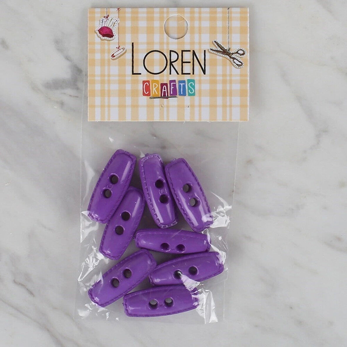 Loren Crafts Mor 8 Li Çoban Düğmesi - 90