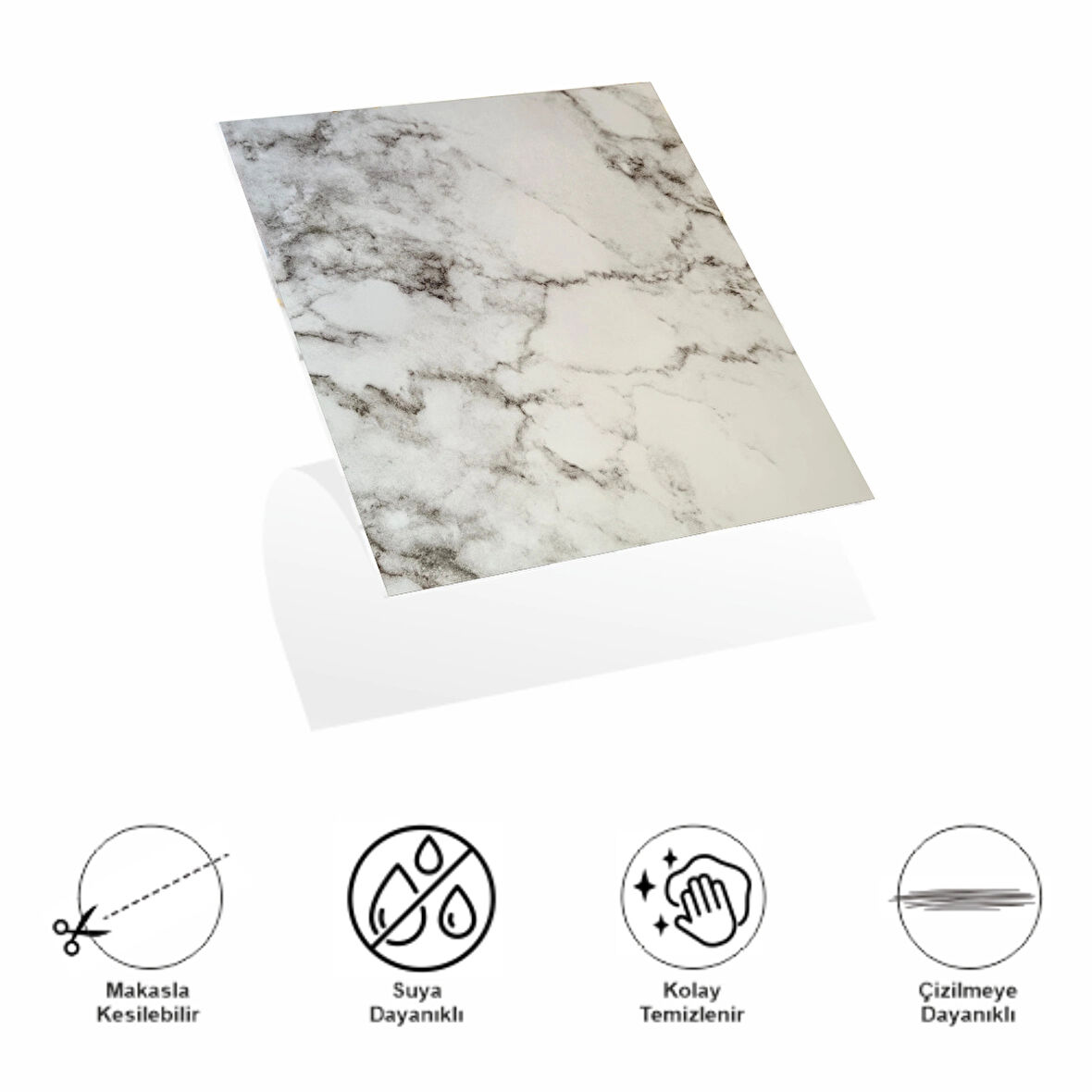 Leyloş Decohandy 30x30 Cm Pvc Duvar Karosu 4'lü Paket - Gri Beyaz Mermer