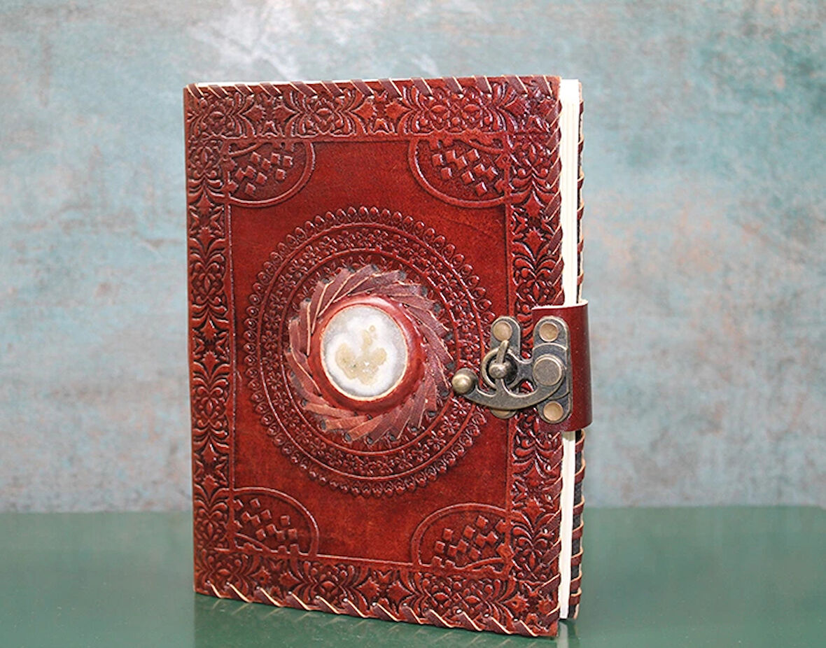 Leyloş Taşlı Deri Defter Model 3