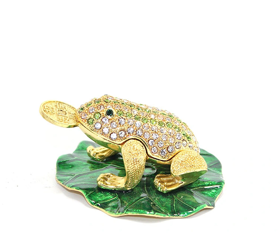 Leyloş Swarovski Taşlı Tekli Kurbağa Model 2