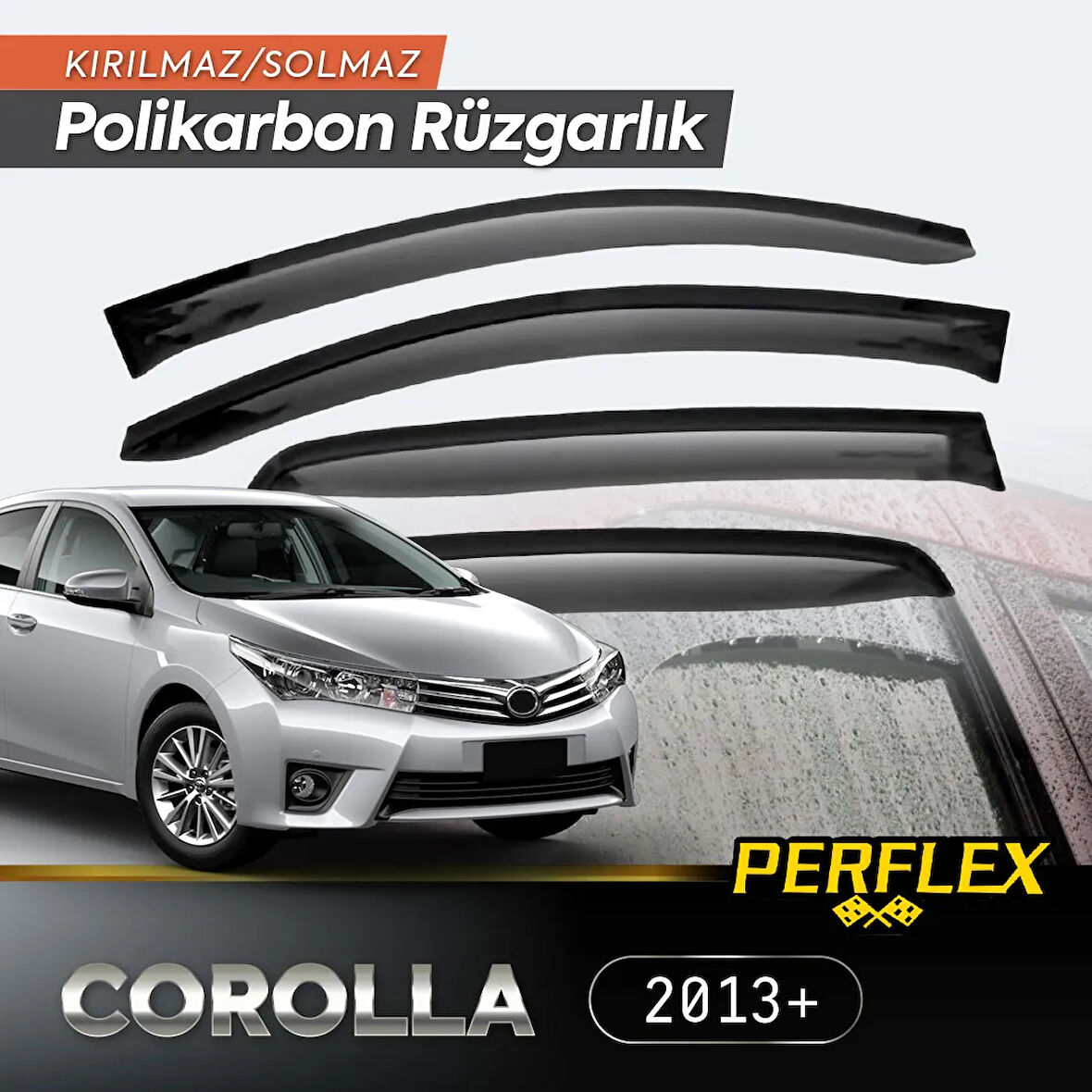Leyloş Perflex Polikarbon Kırılmaz Rüzgarlık V2 Mugen Toyota Corolla 2013+