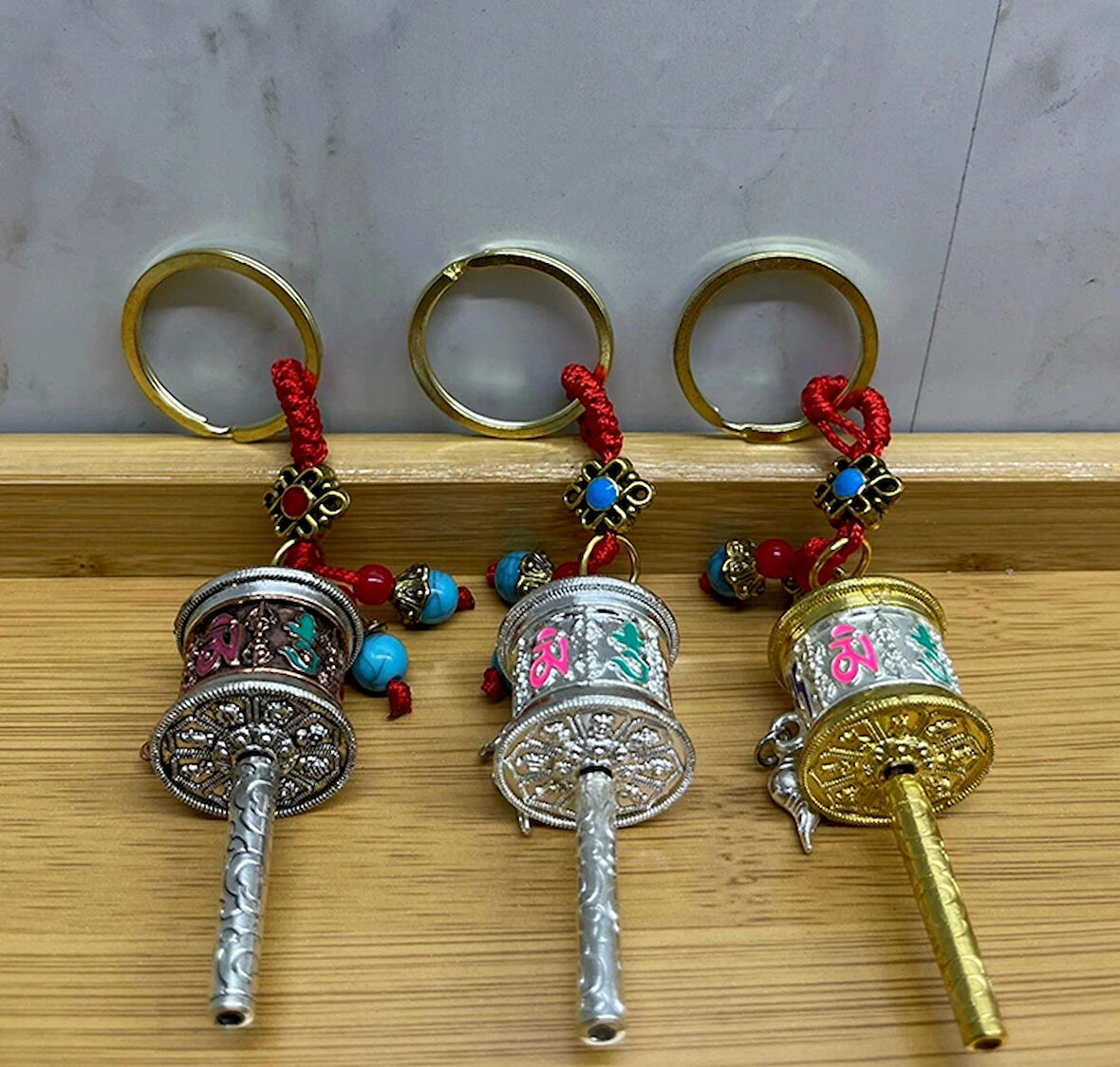 Leyloş Metal Feng Shui Şans Çarkı Anahtarlık Model 1