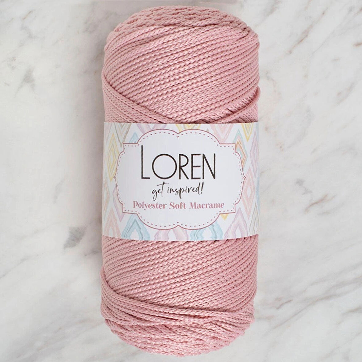 Loren Polyester Soft Macrame Pembe El Örgü İpi - Lm042 - 34446