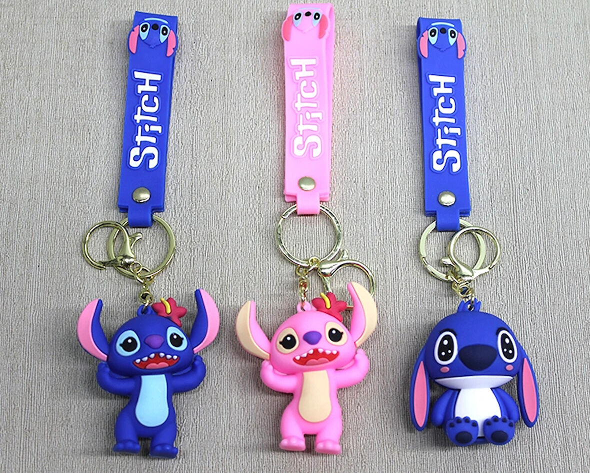 Leyloş Stitch Angel Silikon Anahtarlık