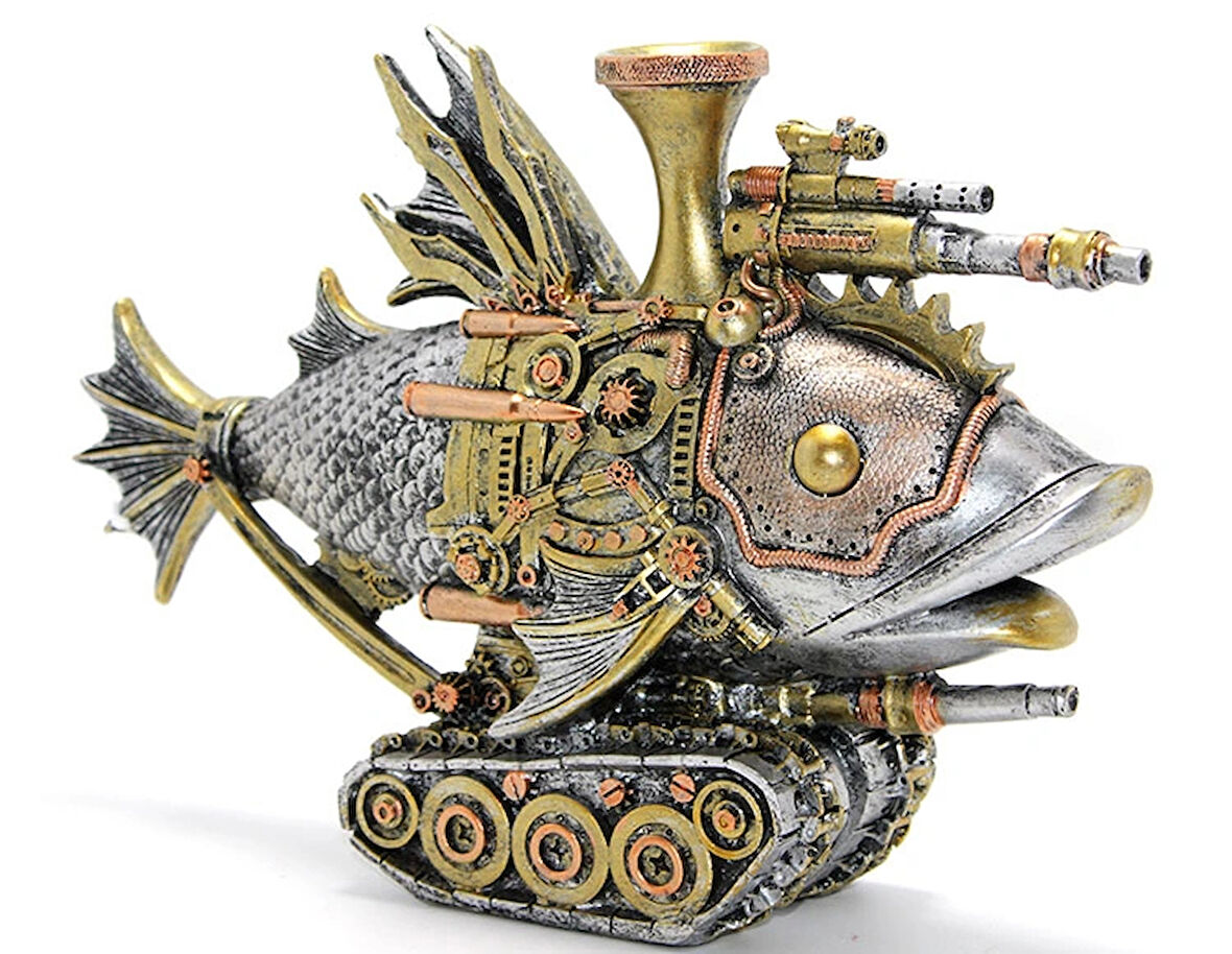 Leyloş Steampunk Polyester Tasarım Balık Figürü