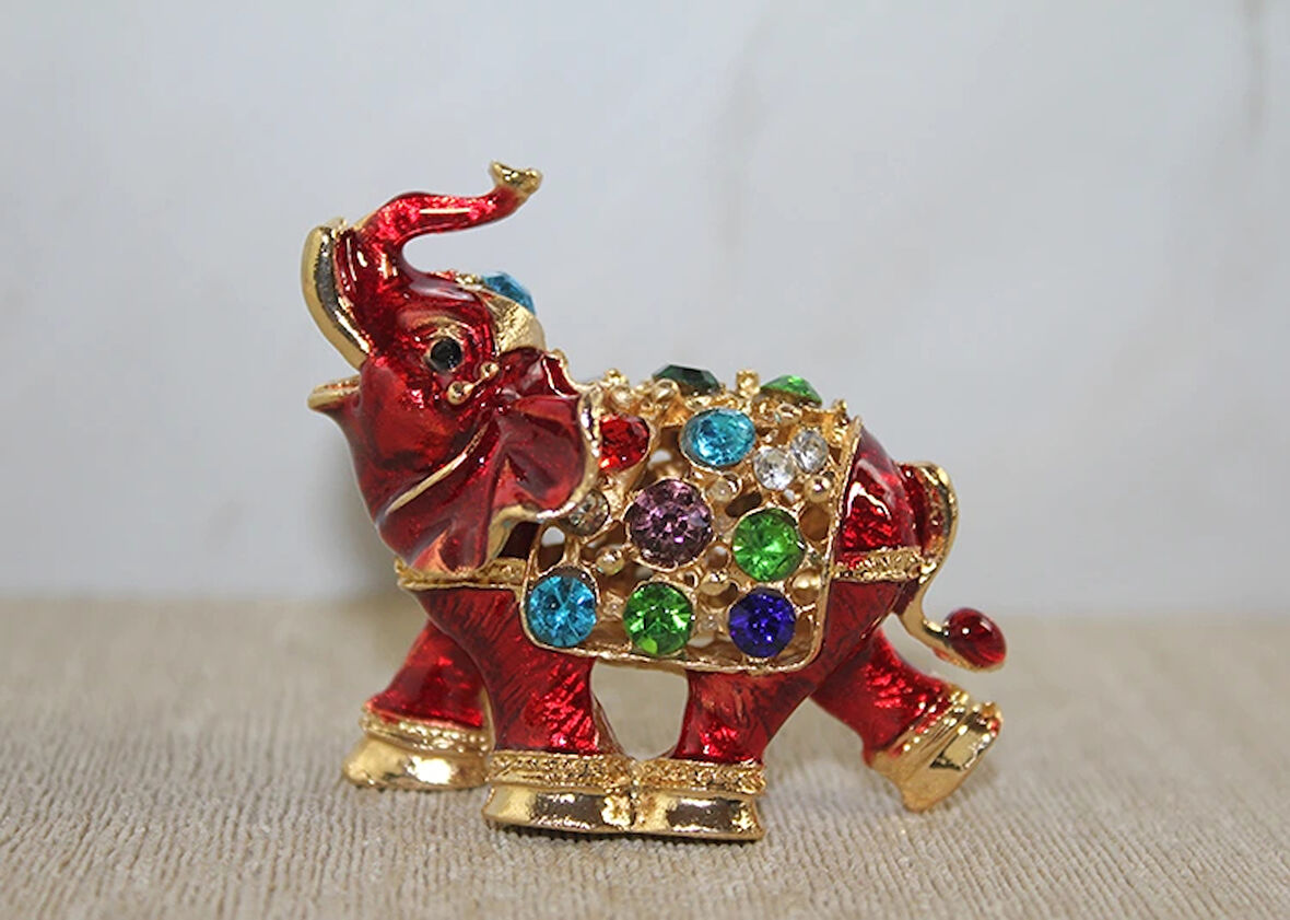 Leyloş Swarovski Taşlı Minik Figür - Fil