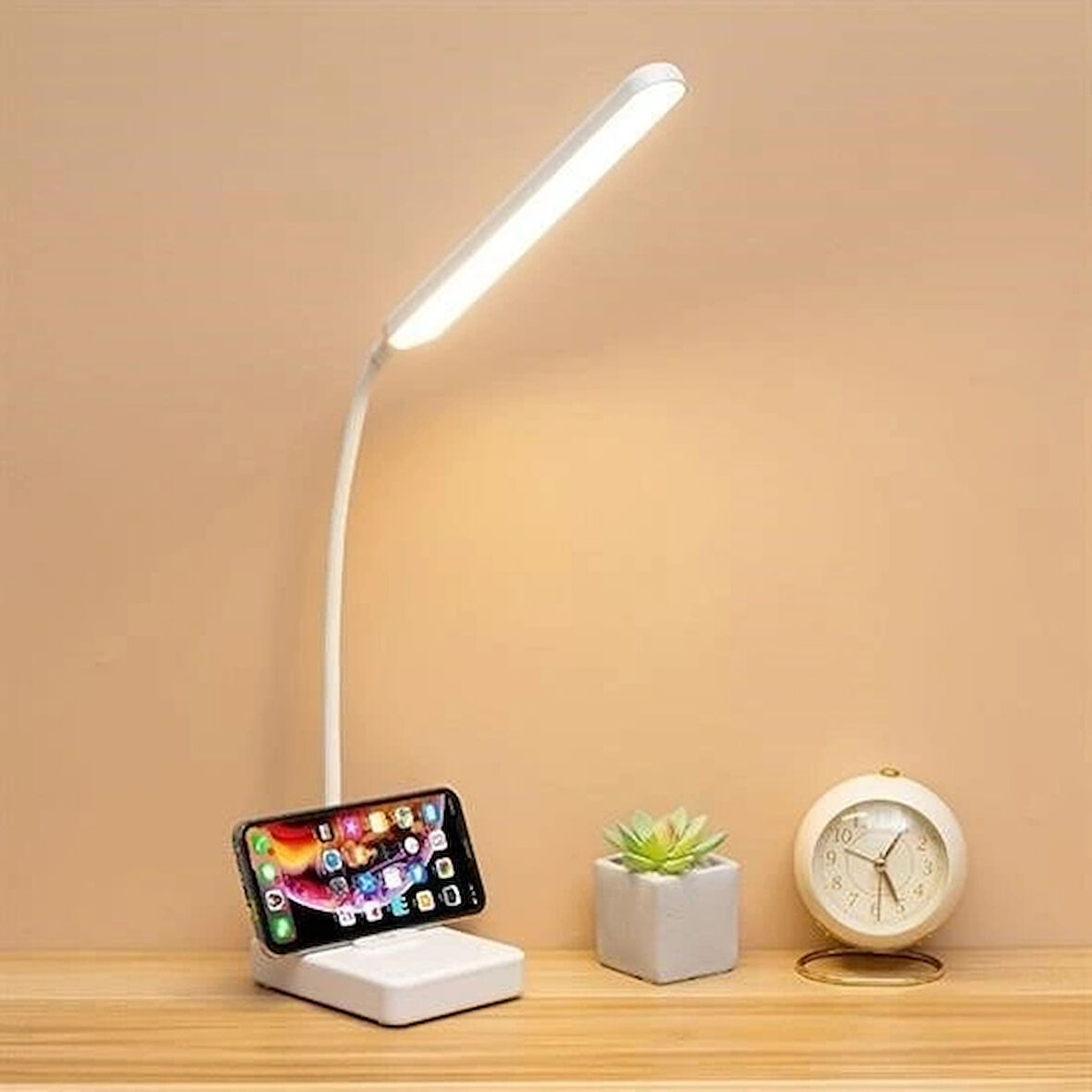 Buffer® İnce Uzun Usbli Dokunmatik 3 Kademeli 360 Derece Özel Göz Korumalı Led Lityum Masa Lambası