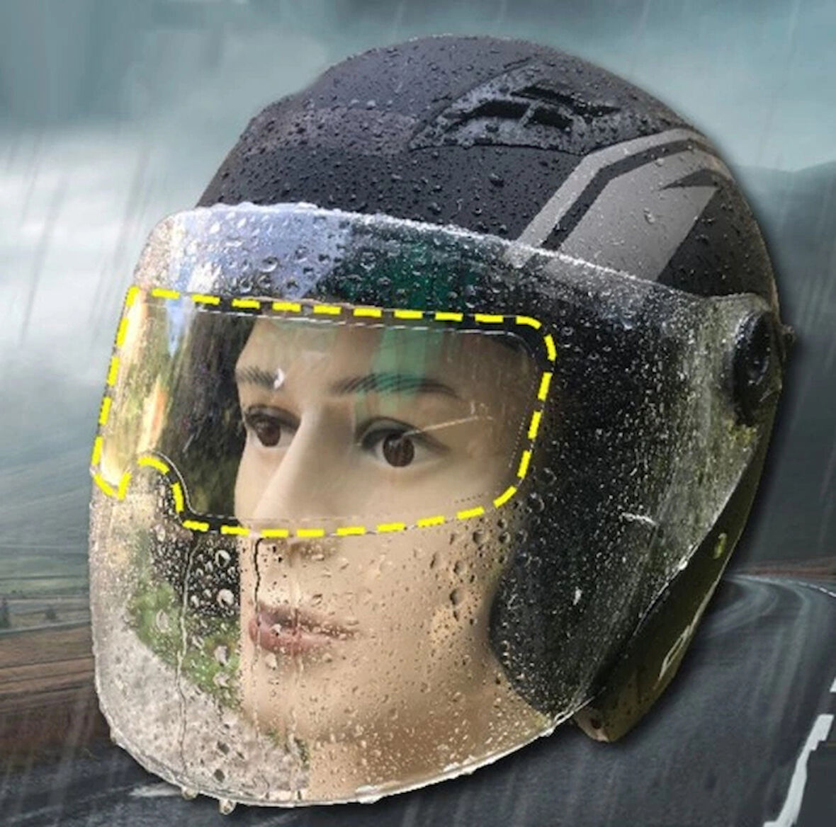 Leyloş Motosiklet Kaskı Yağmur Kaydırıcı