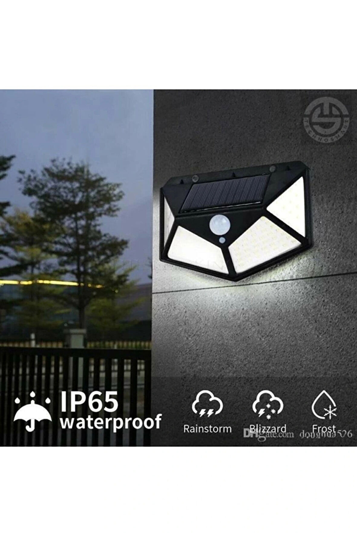 Leyloş Solar Bahçe Aydınlatma Lambası 100 Led