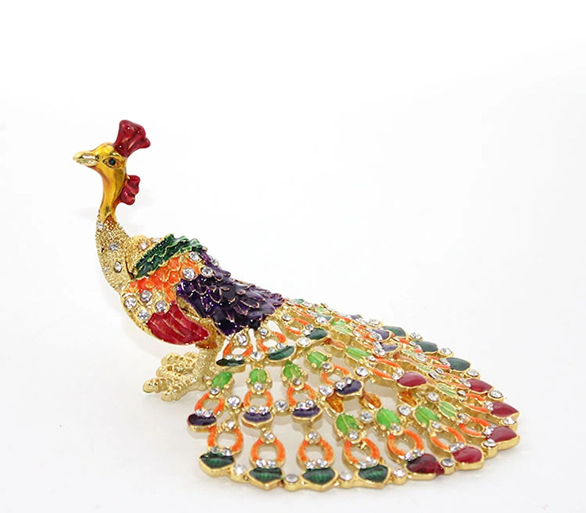 Leyloş Swarovski Taşlı Tavuskuşu Model 2