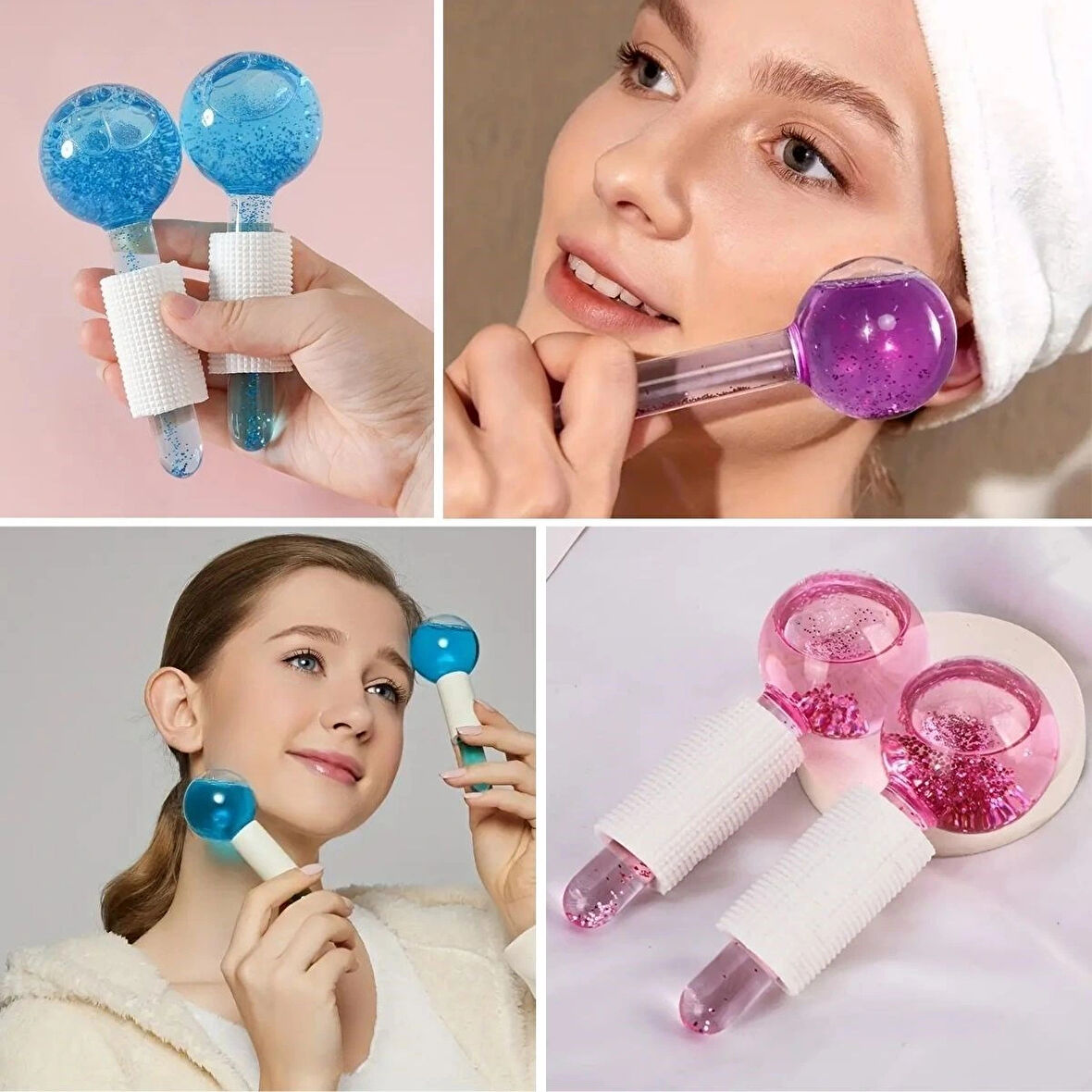 Buffer® Buz Küre Yüz Ve Göz Soğuk Masaj Ve Terapi Topu Leke Önleyici Cilt Bakımı Göz Altı Terapi Topları