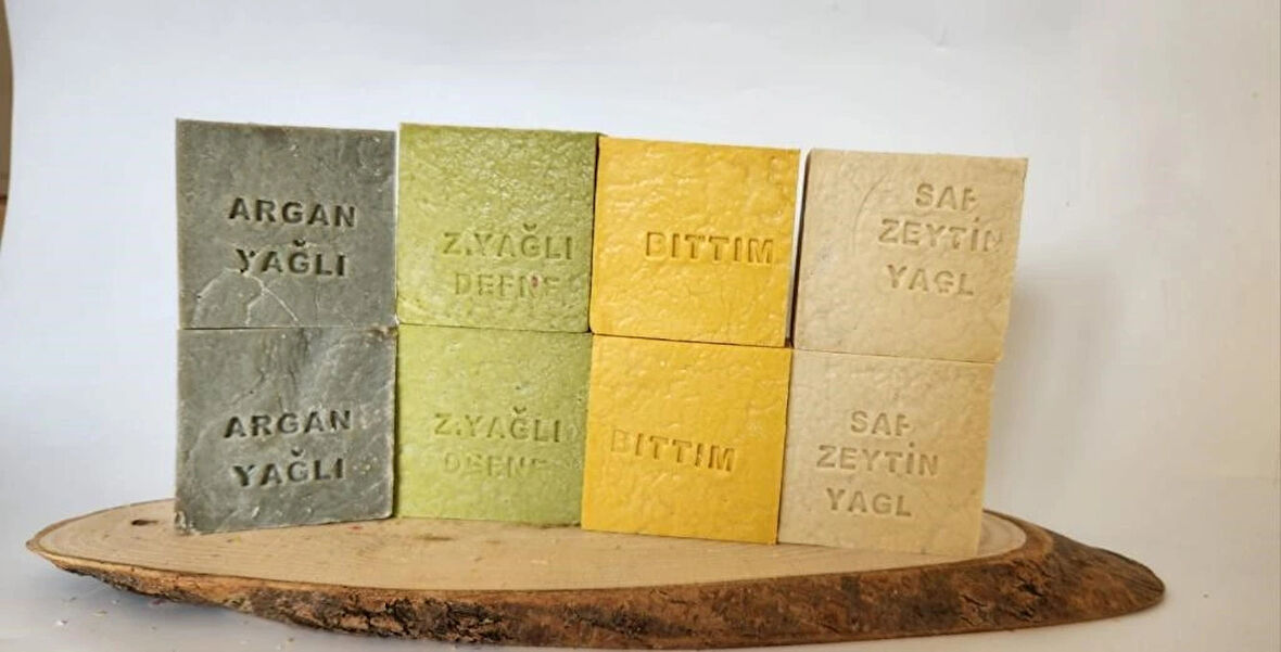Doğal Üretim Sabunu Karışık (argan-defne-bıttım-saf Zeytinyağlı) 8'li Set