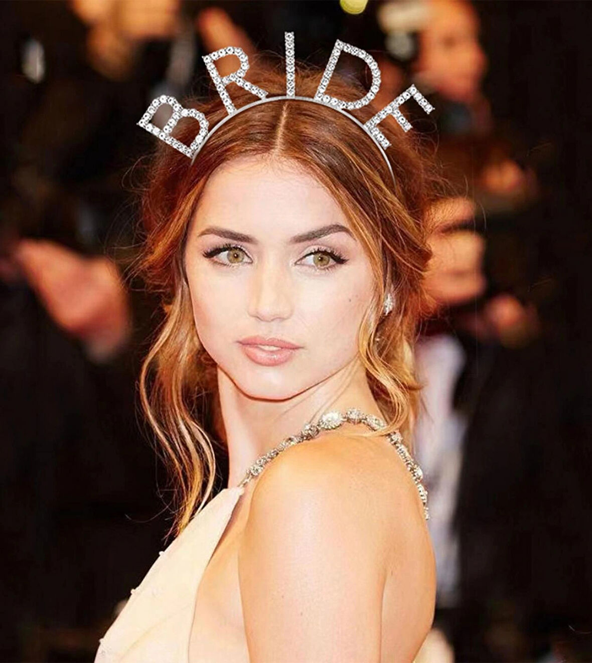 Leyloş Bekarlığa Veda Kristal Taşlı Gümüş Bride Tacı