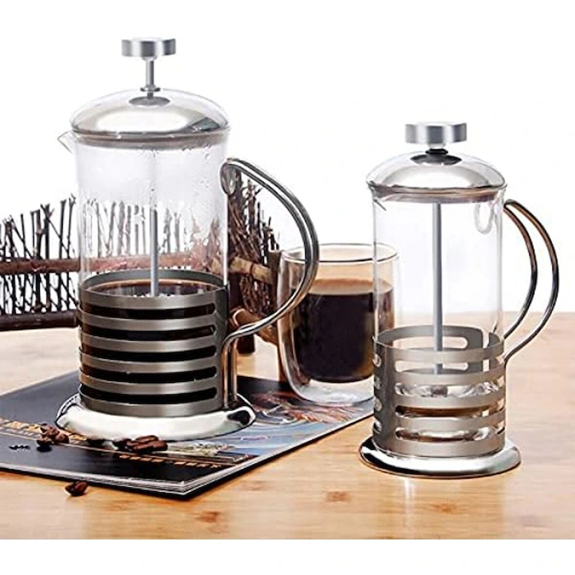 Leyloş Paslanmaz Çelik Gövdeli French Press Kahve Ve Çay Demleme Aparatı