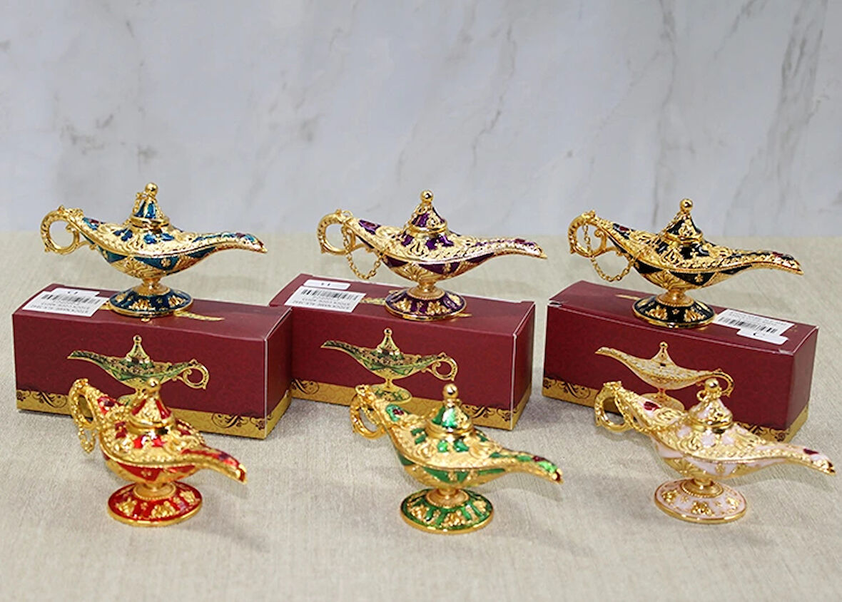 Leyloş Mineli Metal Alaaddin Lambası Model 3