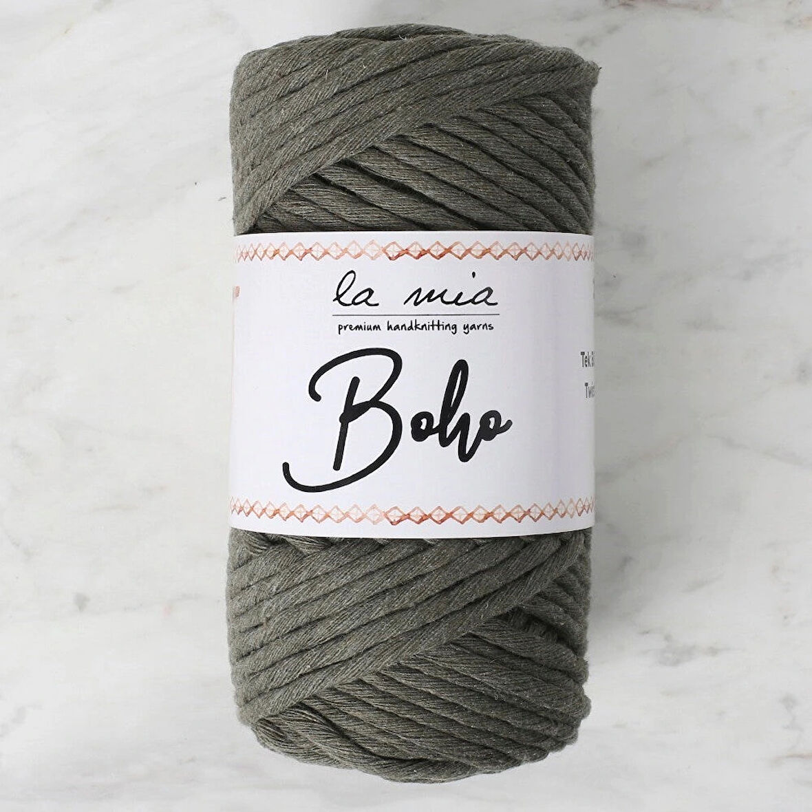 La Mia Boho Haki Yeşil Büküm Makrome İpi - L216 - 34209