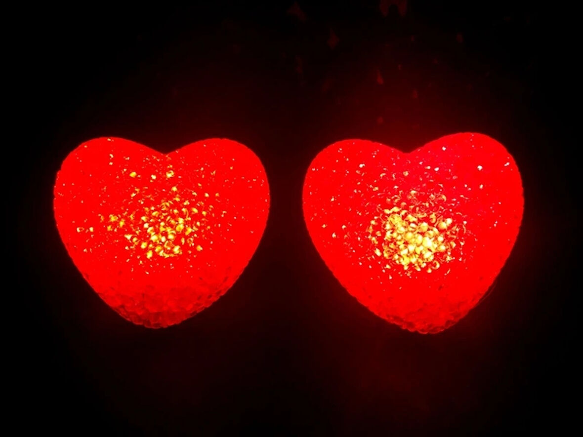 Leyloş Led Işıklı Kırmızı Kalp Gece Lambası