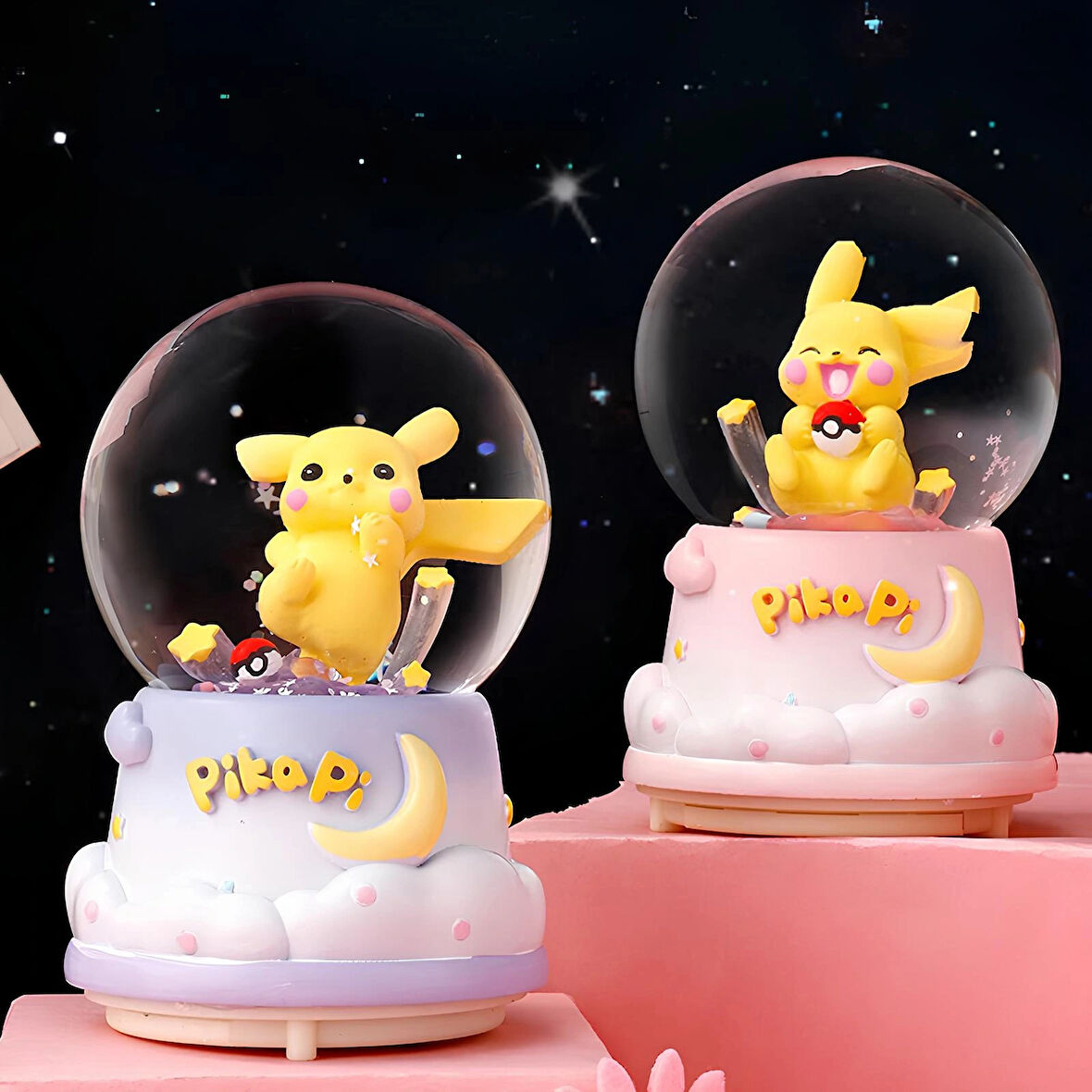Leyloş Pokemon Üflemeli Işıklı Müzikli Kar Küresi Orta Boy