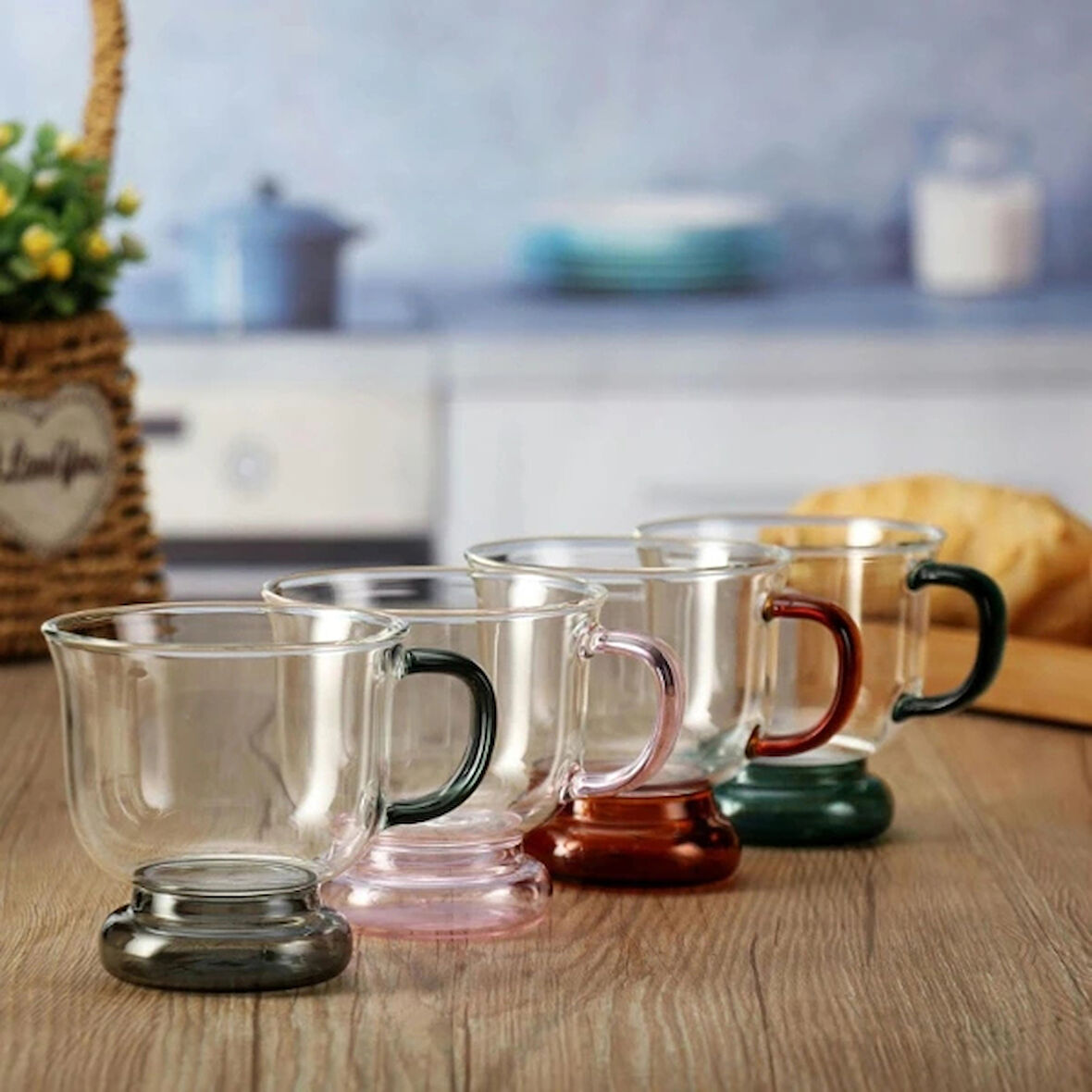 Leyloş 250 Ml Renkli Cam Bardak