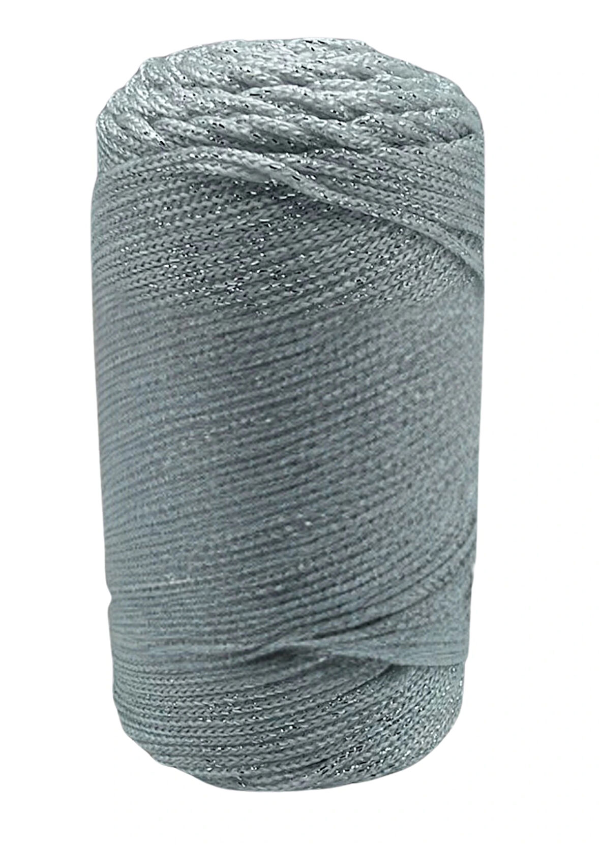 Makrome İpi 3 Mm Polyester Gri Simli
