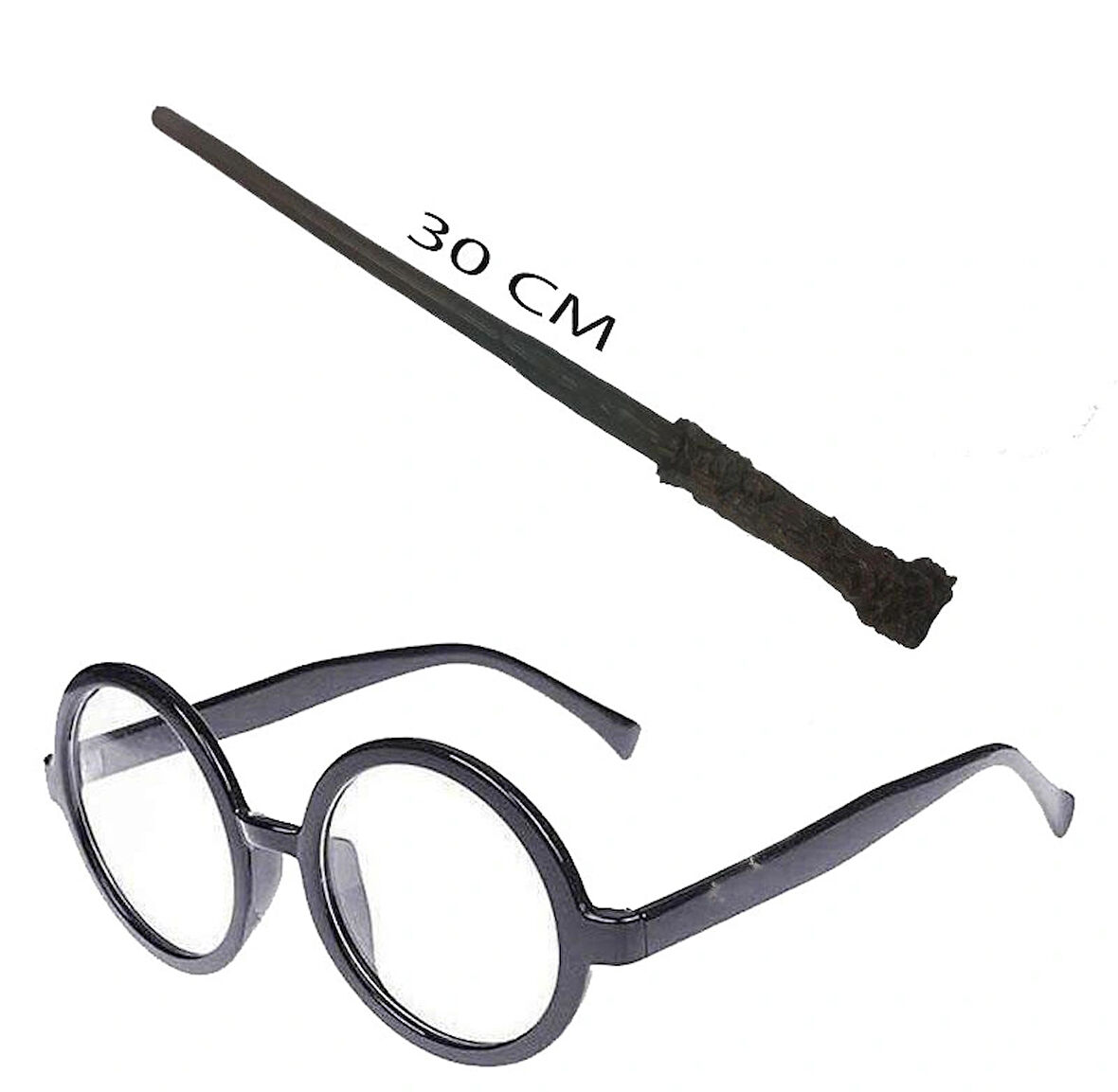 Leyloş Harry Potter Asası Ve Siyah Çerçeveli Gözlük Seti