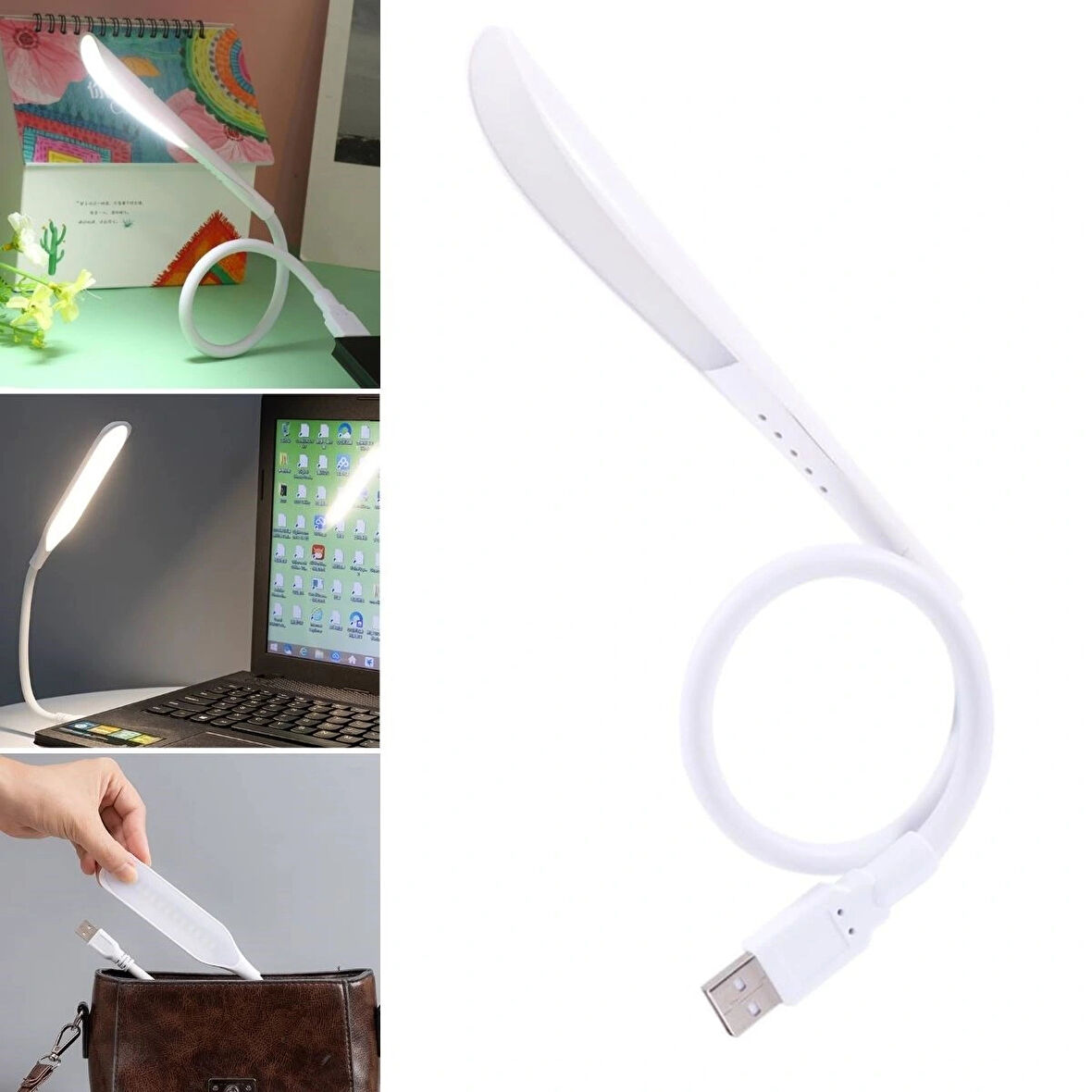 Buffer® Usb Girişli 14 Ledli 3 Kademeli Dokunmatik Masa/kitap Okuma Lambası Ledi Beyaz