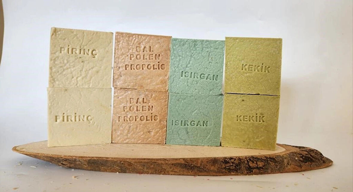 Doğal Üretim Sabunu Karışık (pirinç-bal Polen Propolis- Isırgan-kekik) 8'li Set