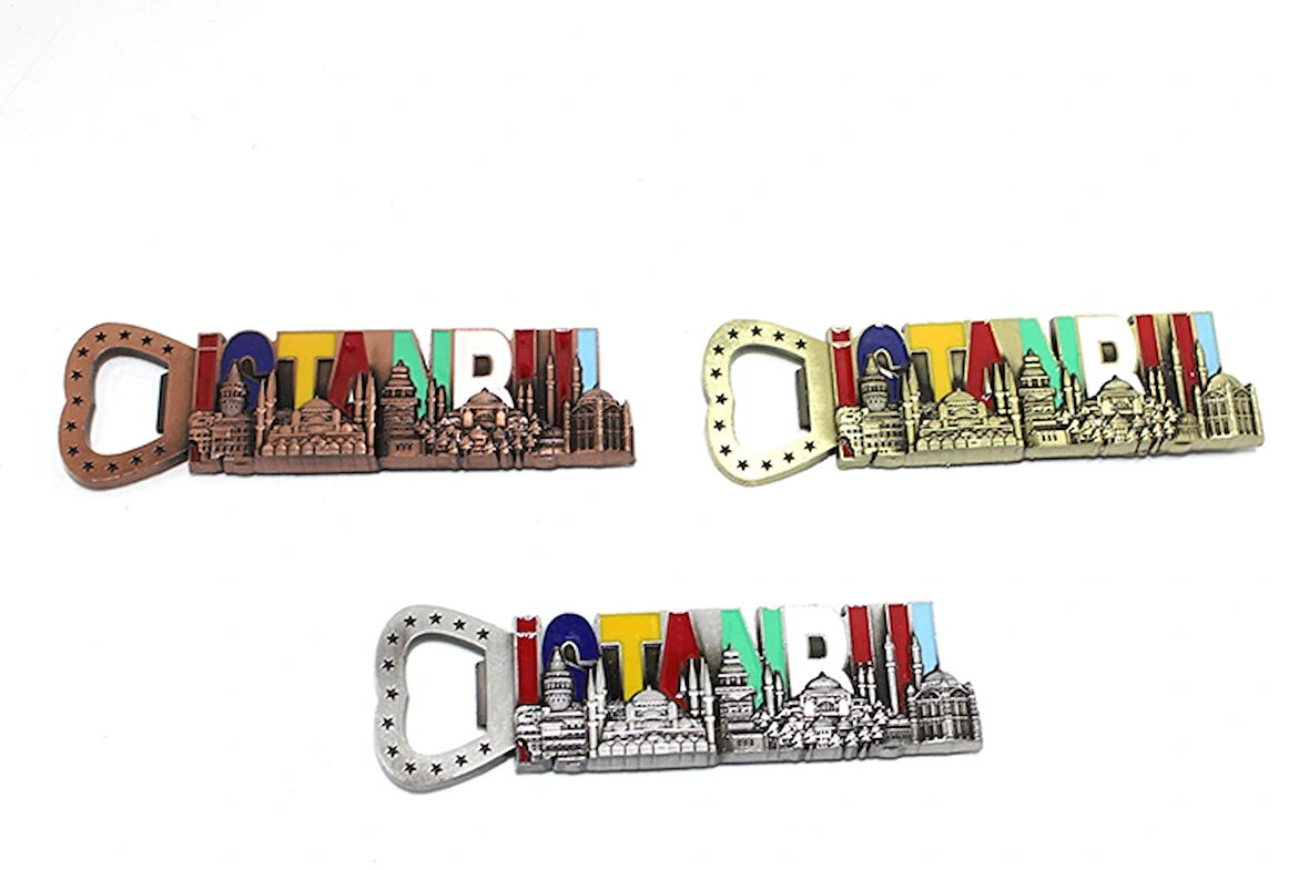 Leyloş İstanbul Yazısı Metal Magnet Ve Açacak