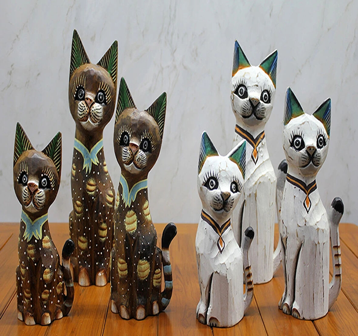 Leyloş Ahşap 3'lü Kedi Seti 50 Cm Model 3