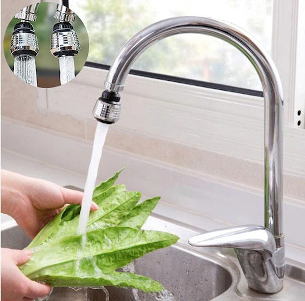 Leyloş Su Tasarruflu 2 Modlu Musluk Başlığı Kısa