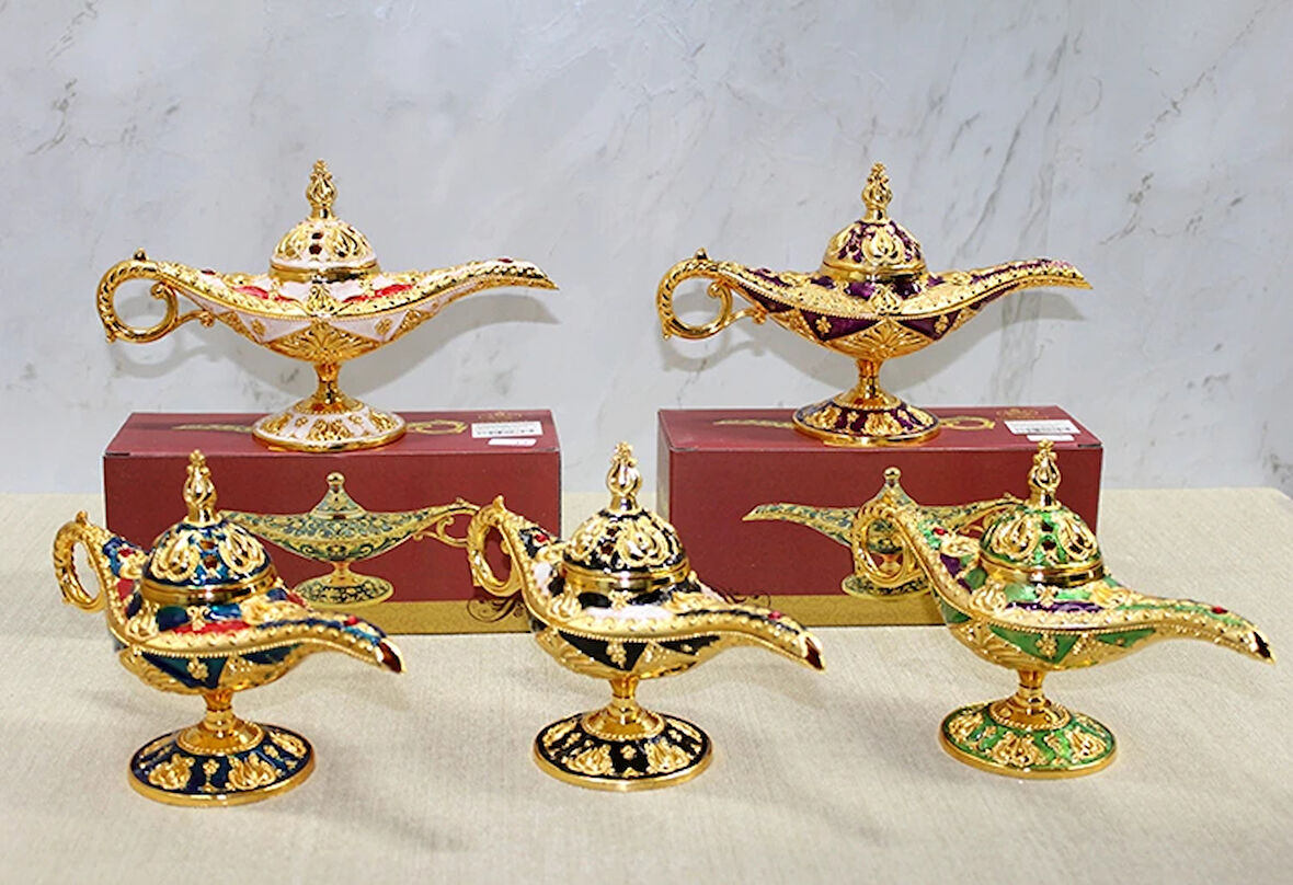 Leyloş Mineli Metal Alaaddin Lambası Model 5