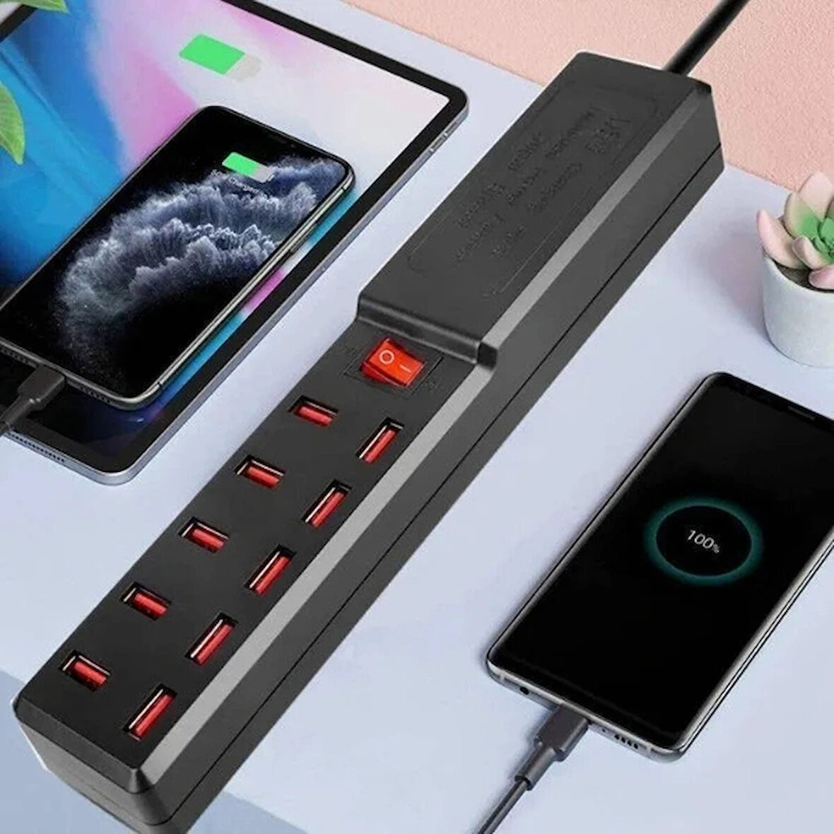 Leyloş 10 Portlu Usb Şarj Adaptörü