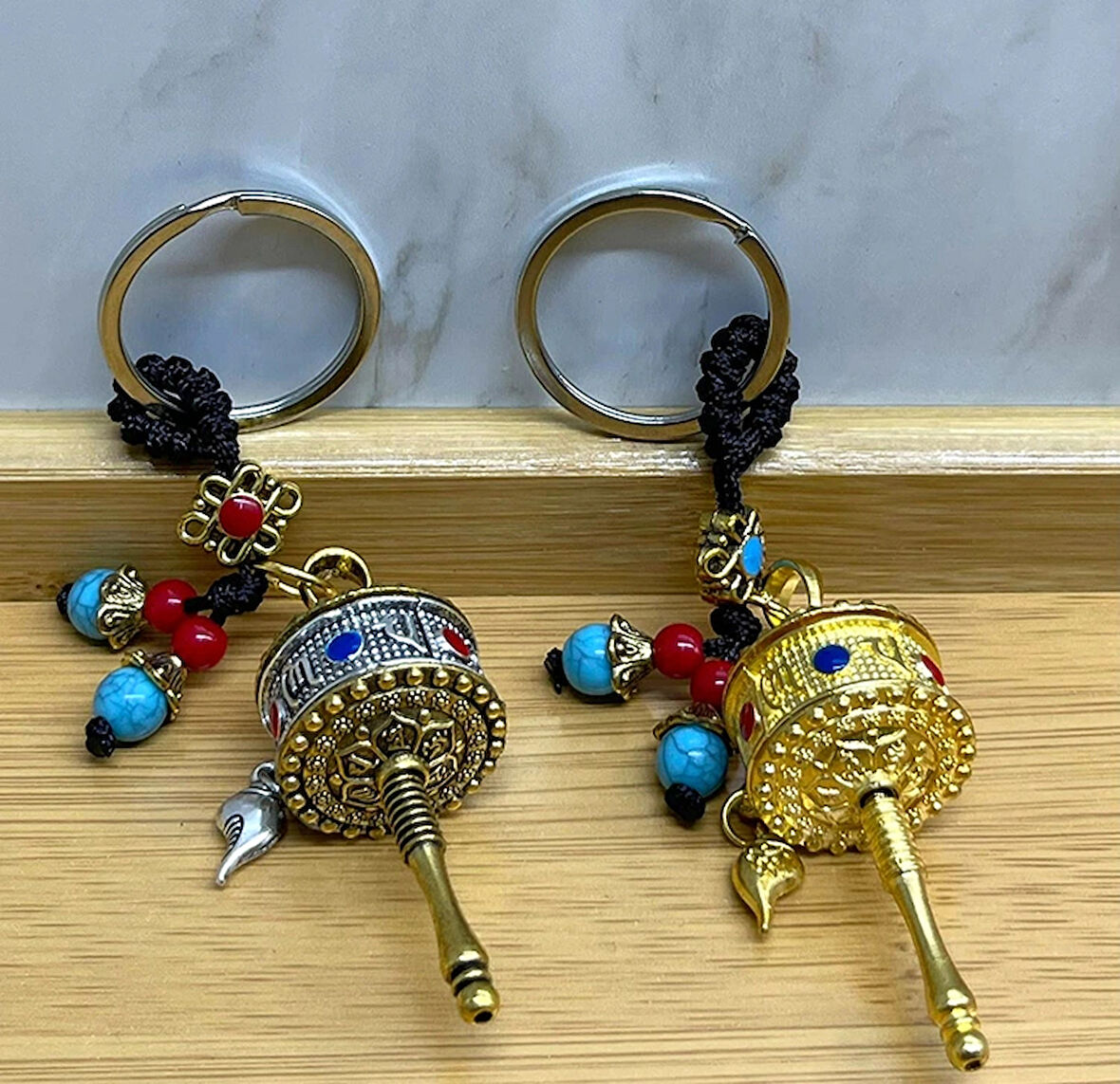 Leyloş Metal Feng Shui Şans Çarkı Anahtarlık Model 3