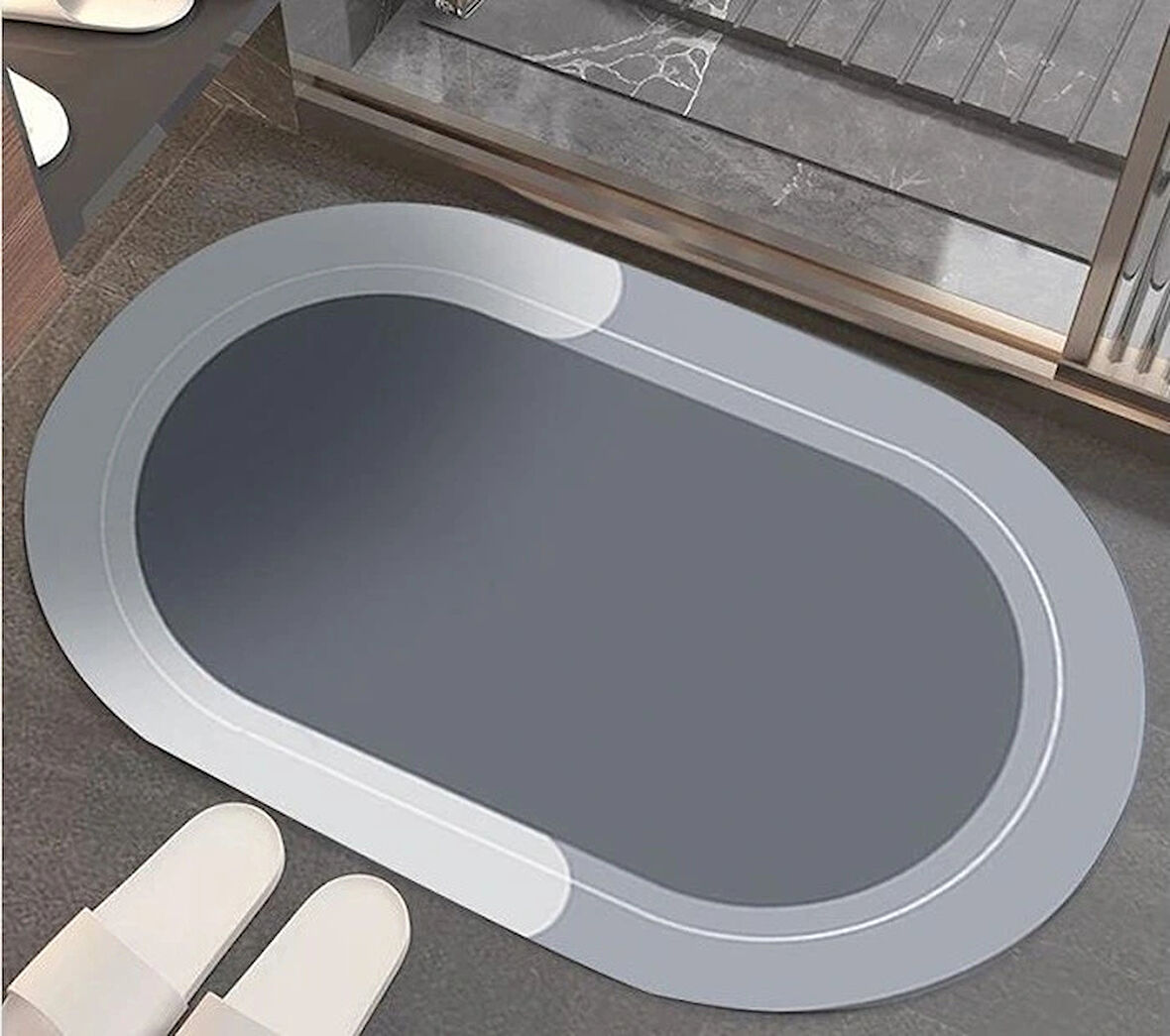 Leyloş Oval Süper Emıcı Banyo Paspası