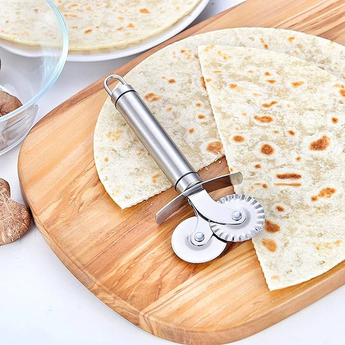 Leyloş Çift Başlıklı Pizza Hamur Bıçağı