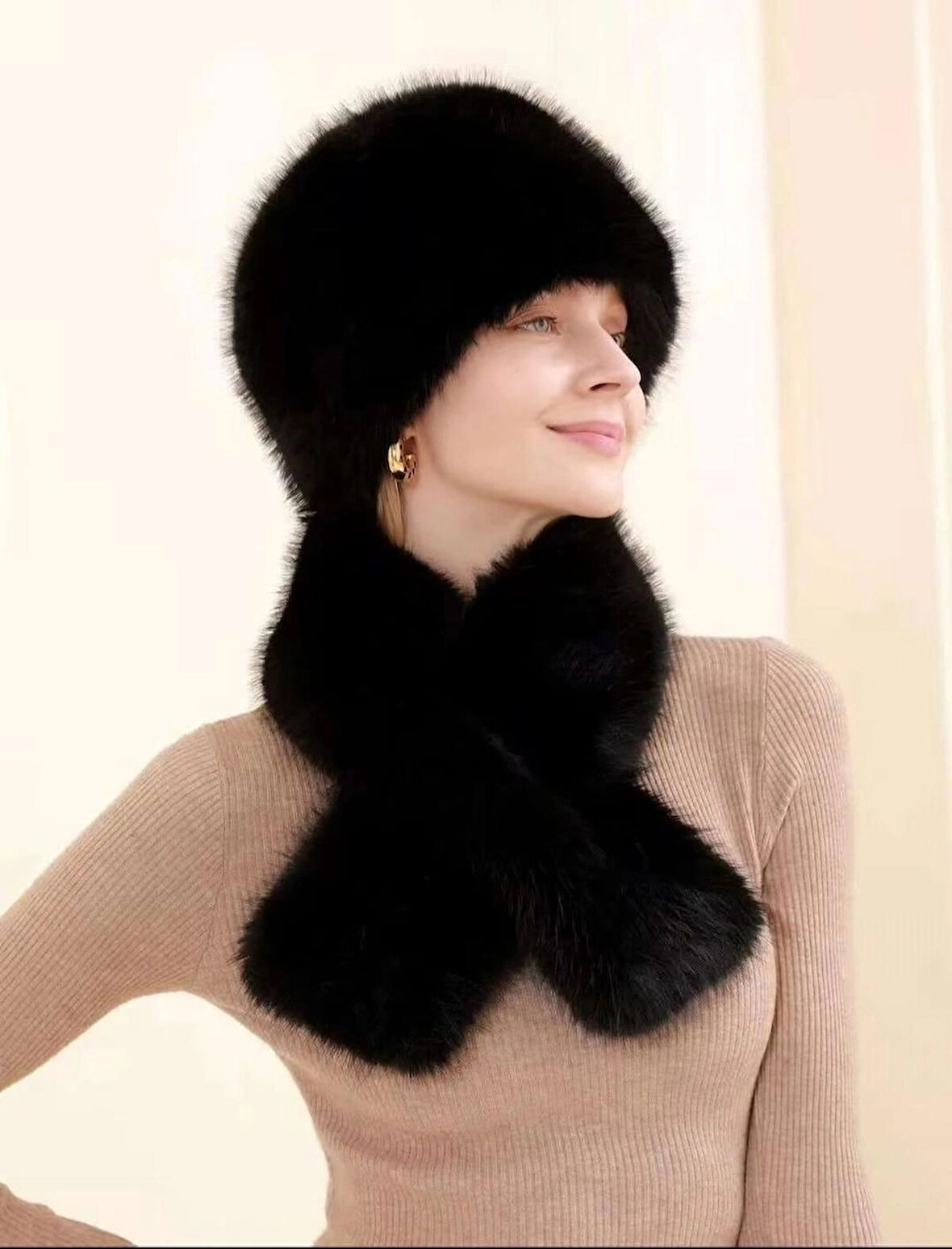 Wearflawless Kışlık Rus Kalpak Şapka ve Atkı Takımı- Rus, Slav, Kazak, Rahat Kalpak ve Atkı Takımı