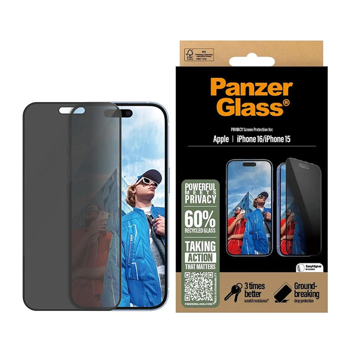 PanzerGlass iPhone 15 UWF Hayalet Cam Ekran Koruyucu
