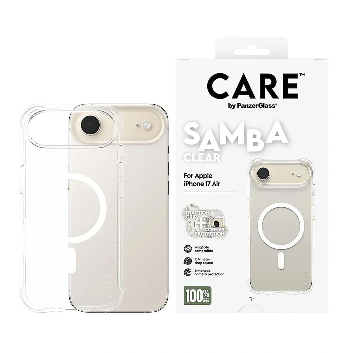 Panzerglass CARE Apple iPhone 17 Air Fashionable Case Samba Şeffaf Magsafe Kılıf