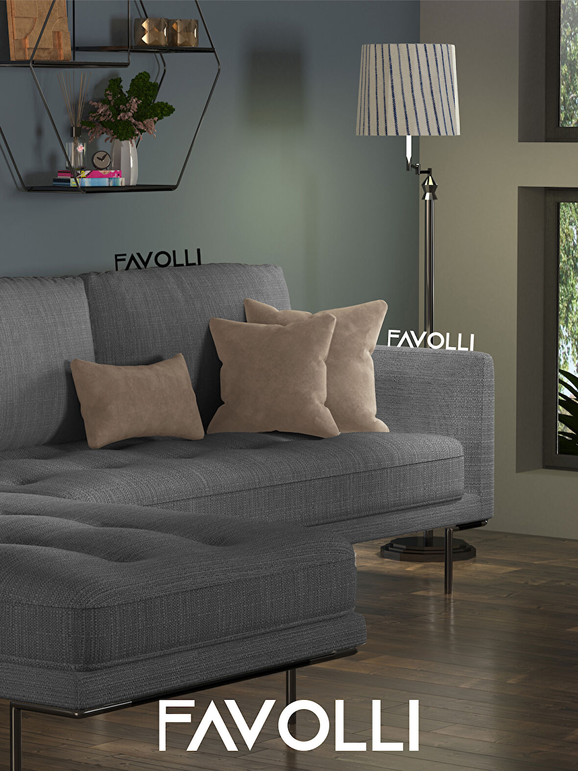 FAVOLLİ Kadife Dokulu Haki Renk Kırlent Kılıfı Dream Serisi Punch Için Uygun Gizli Fermuar