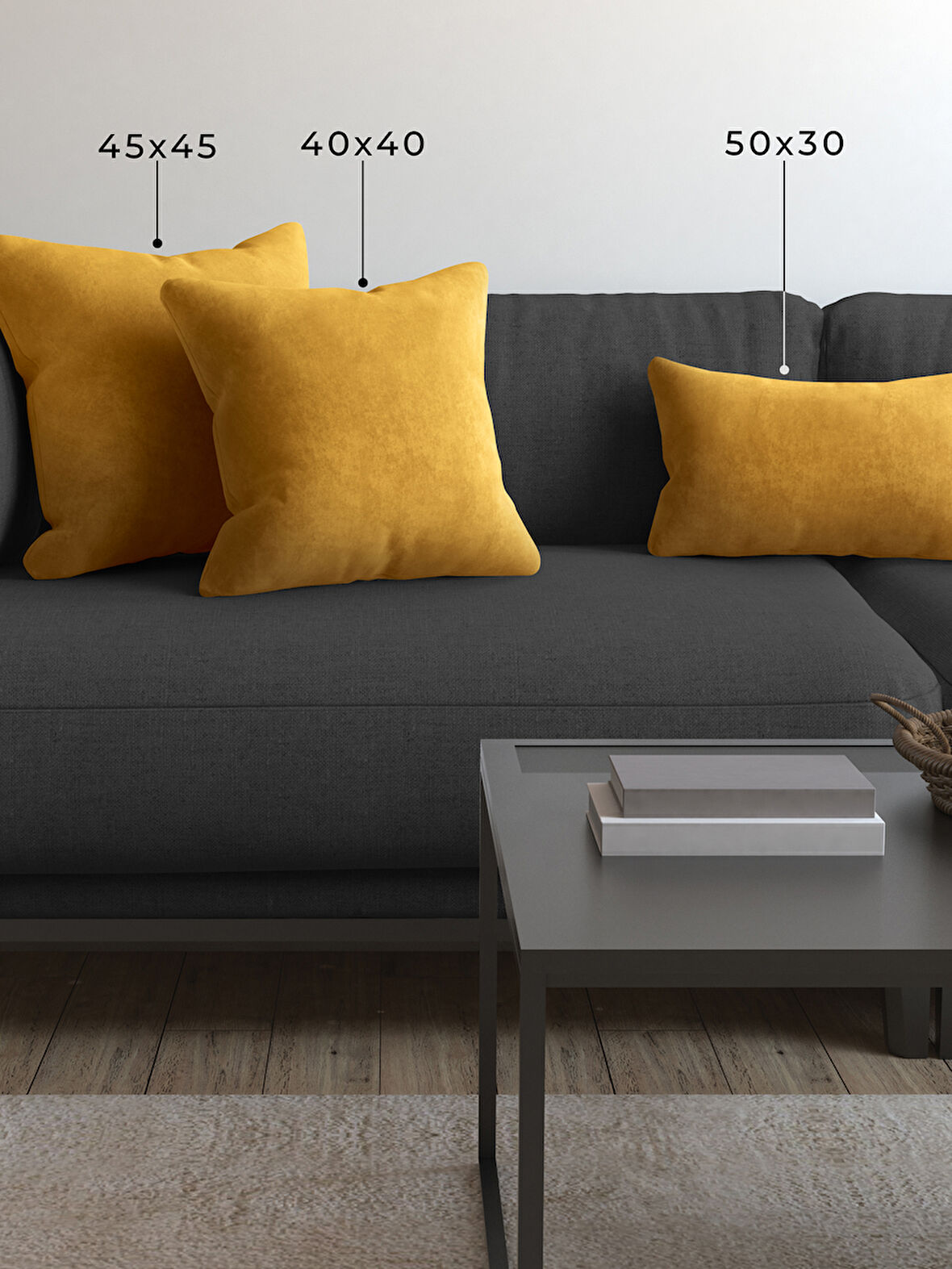Demor Home Soft Series Bal Peteği Sarısı Kırlent, Yastık Kılıfı