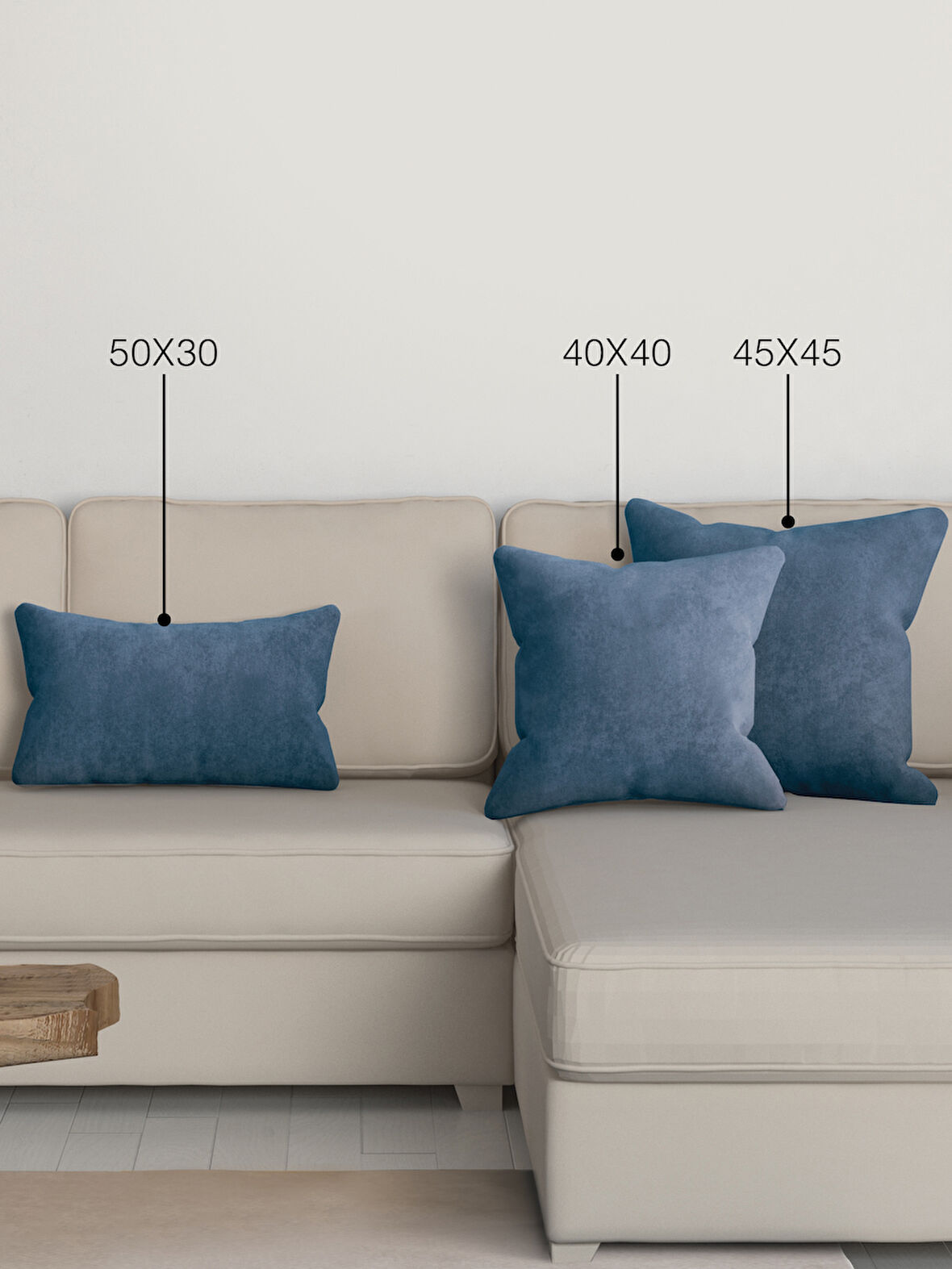 Perle Home Daily Series Derin Mavi Rengi Kırlent Yastık Kılıfı
