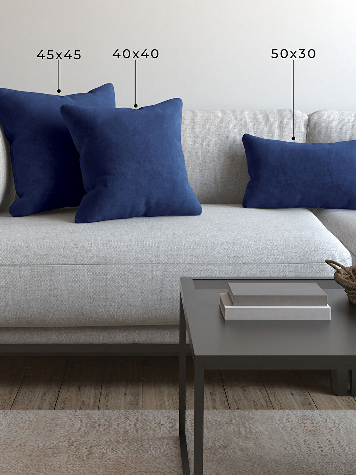 Demor Home Soft Series Gece Mavisi Kırlent, Yastık Kılıfı