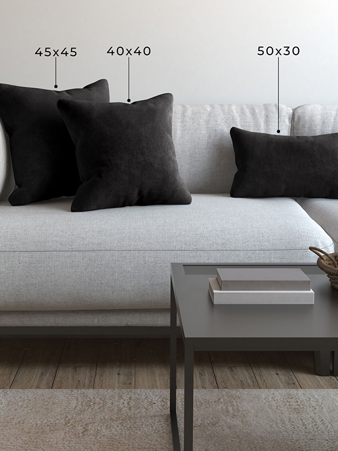 Demor Home Soft Series Panter Siyahı Kırlent, Yastık Kılıfı