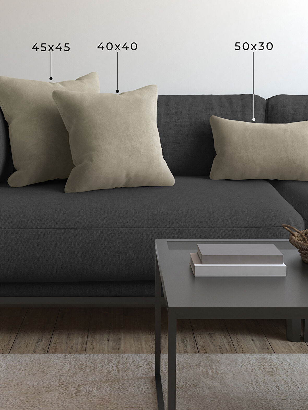 Demor Home Soft Series Sis Bulutu Rengi Kırlent, Yastık Kılıfı