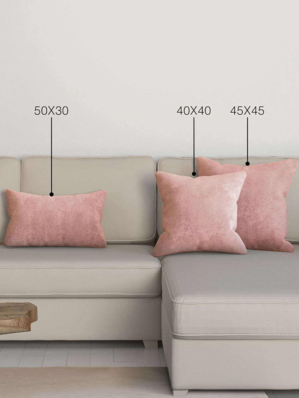 Perle Home Daily Series Buğulu Gül Rengi Kırlent Yastık Kılıfı