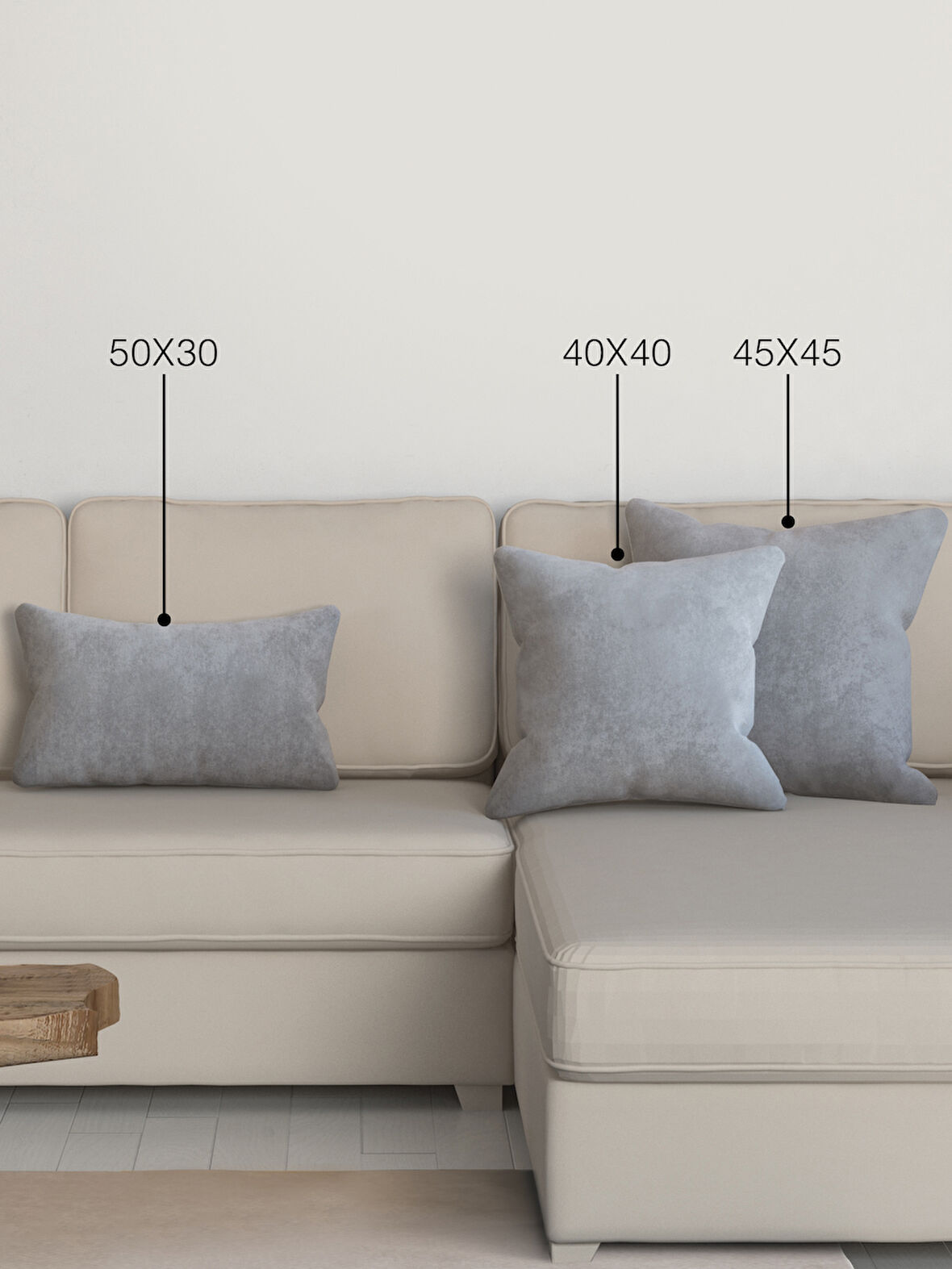 Perle Home Daily Series Açık Gri Renk Kırlent Yastık Kılıfı
