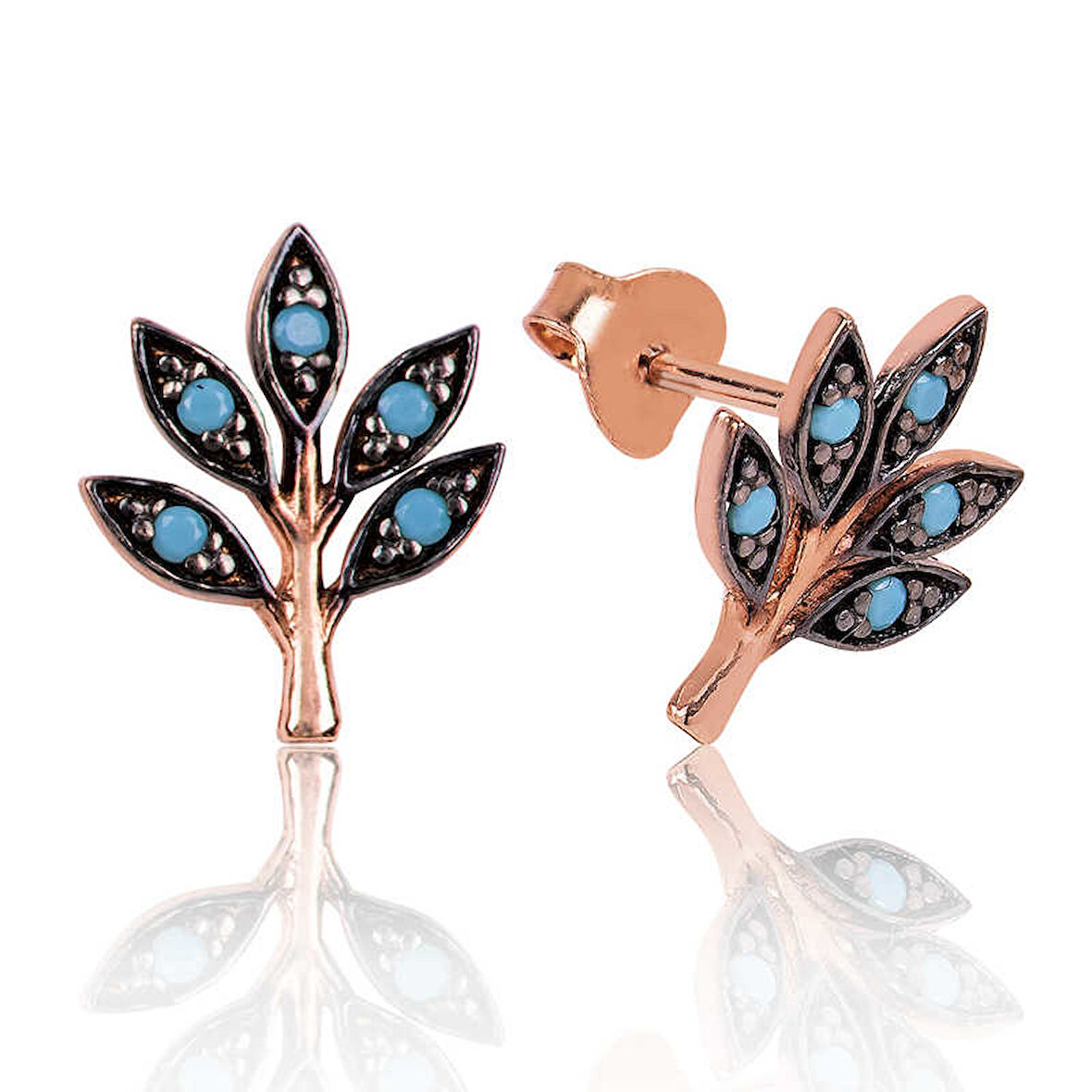 925 Ayar Gümüş Sevgi Dalı Çivili Küpe